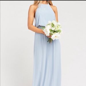 SHOW ME YOUR MUMU HEATHER DRESS STEEL BLUE SMALL